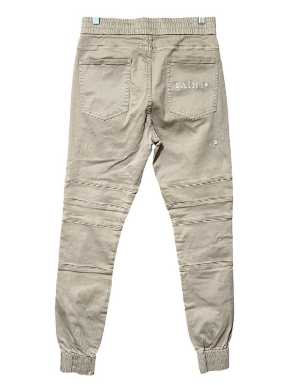 Saint Morta Men Abolished Jogger Pants S Bone Cotton Moto Distressed Streetwear - Picture 2 of 13